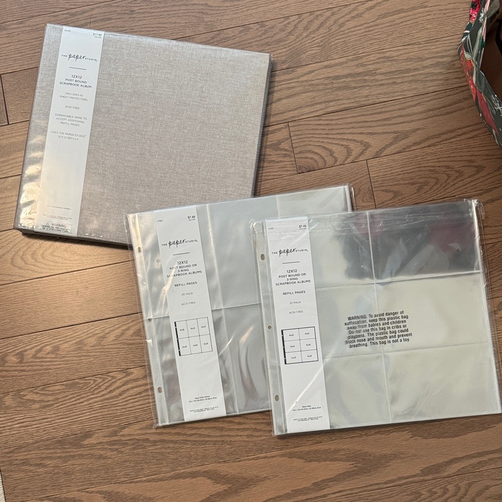 The Paper Store 12x12 Linen Photo Album + Refill Pages - Light Gray